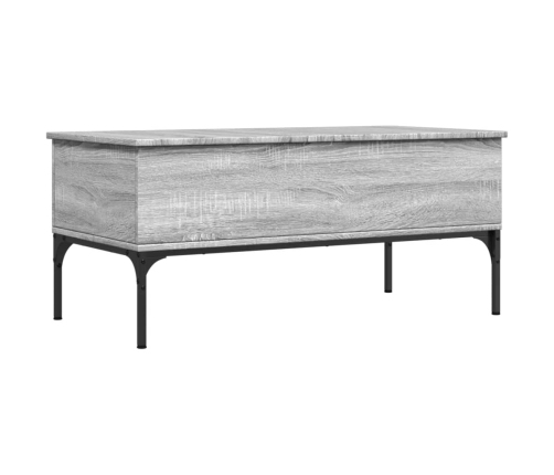 Mesa de centro madera ingeniería metal gris Sonoma 100x50x45cm