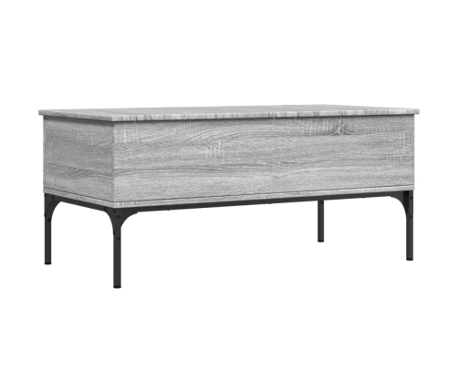 Mesa de centro madera ingeniería metal gris Sonoma 100x50x45cm