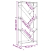 Estantería de madera de ingeniería y metal negro 79x30x180 cm