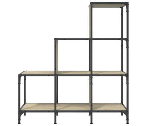 Estantería madera ingeniería y metal roble Sonoma 92x30x102 cm