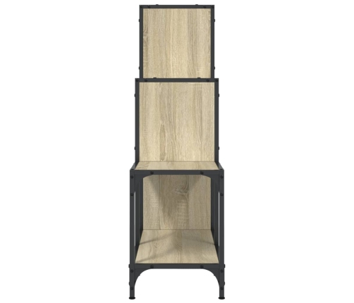 Estantería madera ingeniería y metal roble Sonoma 92x30x102 cm