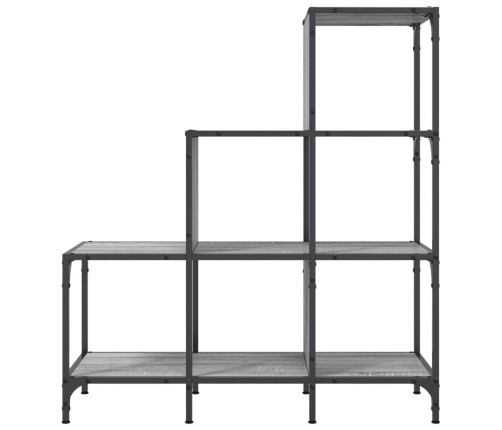 vidaXL Estantería madera ingeniería y metal gris Sonoma 92x30x102 cm