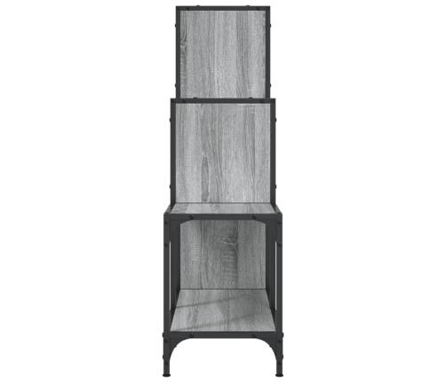 vidaXL Estantería madera ingeniería y metal gris Sonoma 92x30x102 cm