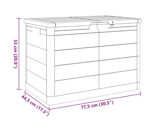 Baúl para cojines polipropileno gris antracita 77,5x44,5x53 cm