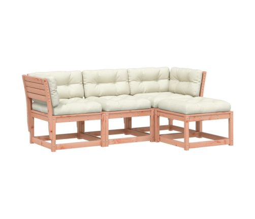 Juego de muebles jardín 4 pzas y cojines madera abeto Douglas