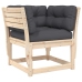 Juego de muebles de jardín 5 pzas y cojines madera maciza pino