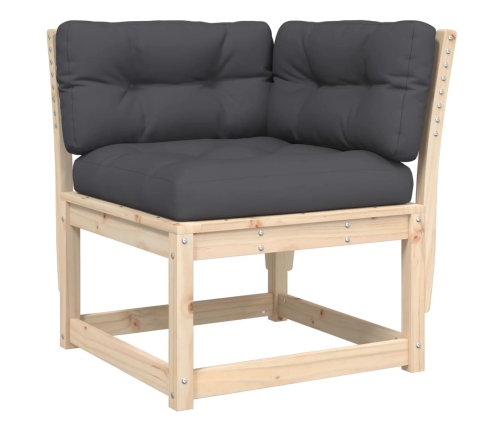 Juego de muebles de jardín 5 pzas y cojines madera maciza pino