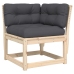 Juego de muebles de jardín 5 pzas y cojines madera maciza pino