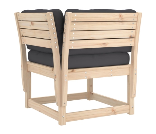 Juego de muebles de jardín 5 pzas y cojines madera maciza pino
