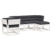 Set muebles jardín 5 pzas con cojines madera maciza pino blanco