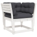 Set muebles jardín 5 pzas con cojines madera maciza pino blanco