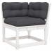 Set muebles jardín 5 pzas con cojines madera maciza pino blanco