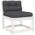 Set muebles jardín 5 pzas con cojines madera maciza pino blanco