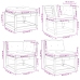 Set muebles jardín 5 pzas con cojines madera maciza pino blanco