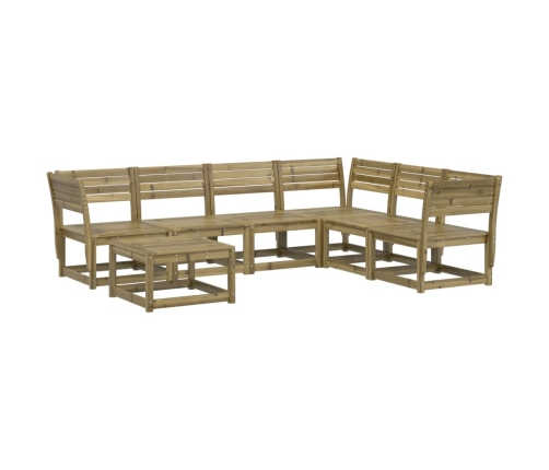 Juego de muebles de jardín 7 pzas madera de pino impregnada