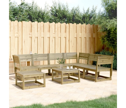Juego de muebles de jardín 7 pzas madera de pino impregnada