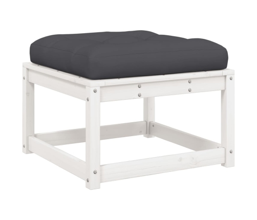 Set muebles jardín 7 pzas con cojines madera maciza pino blanco