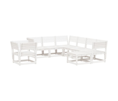 Juego de muebles de jardín 8 piezas madera maciza pino blanco
