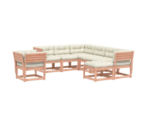 Juego de muebles jardín 8 pzas y cojines madera abeto Douglas