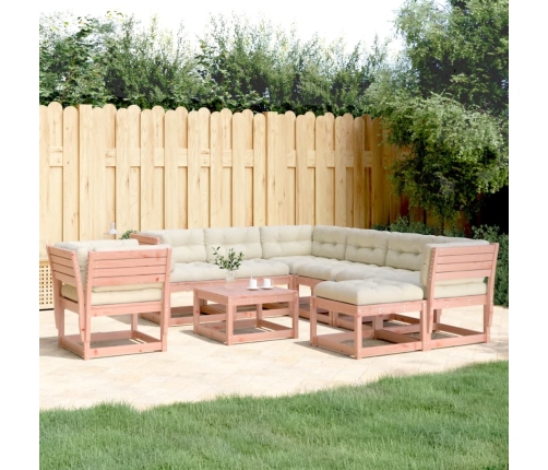 Juego de muebles jardín 8 pzas y cojines madera abeto Douglas