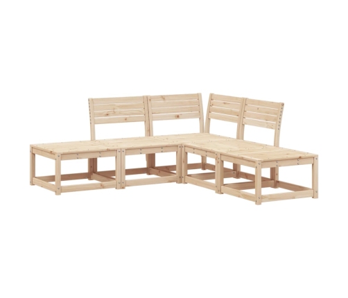 Juego de sofás de jardín 5 piezas madera maciza de pino