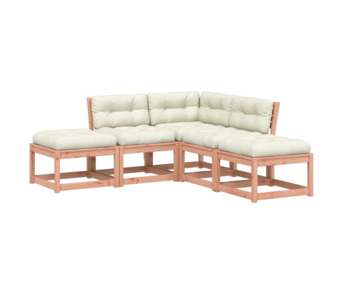 Set de sofás jardín 5 pzas con cojines madera maciza Douglas