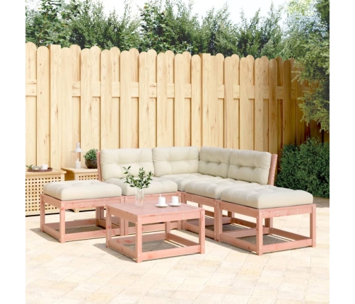 Set de sofás jardín 5 pzas con cojines madera maciza Douglas
