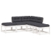 Set sofás jardín 5 pzas con cojines madera maciza pino blanco