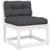 Set sofás jardín 5 pzas con cojines madera maciza pino blanco