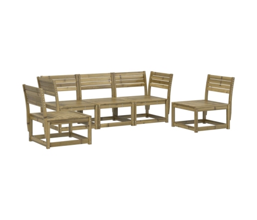 Juego de sofás de jardín 5 piezas madera de pino impregnada