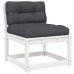 Set sofás jardín 5 pzas con cojines madera maciza pino blanco