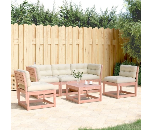 Set de sofás jardín 5 pzas con cojines madera maciza Douglas