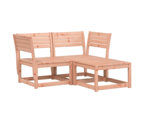 Juego de sofás de jardín 3 pzas madera maciza de abeto Douglas