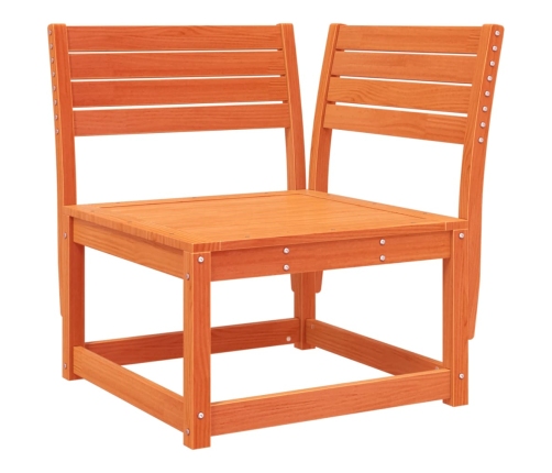 Juego de sofás de jardín 5 pzas madera maciza pino marrón cera