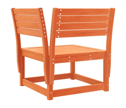 Juego de sofás de jardín 5 pzas madera maciza pino marrón cera