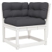 Set sofás jardín 5 pzas con cojines madera maciza pino blanco