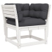 Set sofás jardín 5 pzas con cojines madera maciza pino blanco