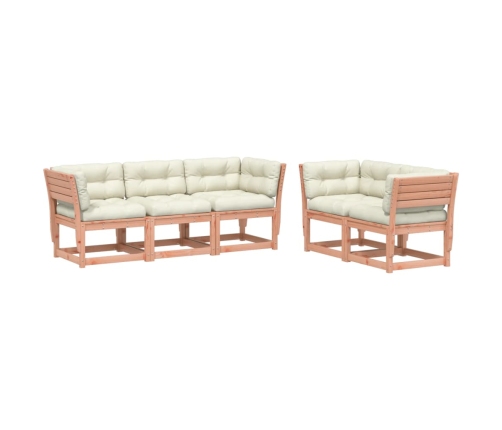 Set de sofás jardín 5 pzas con cojines madera maciza Douglas