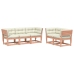Set de sofás jardín 5 pzas con cojines madera maciza Douglas