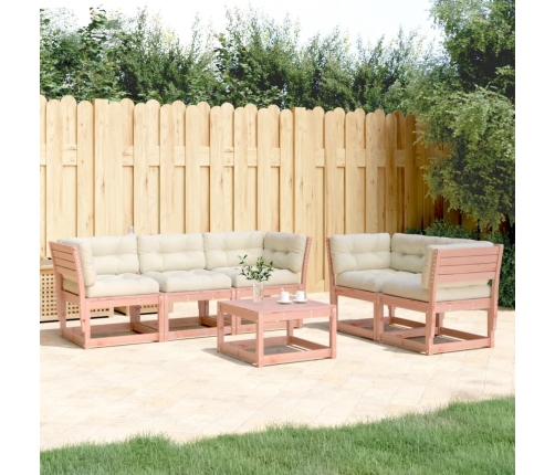 Set de sofás jardín 5 pzas con cojines madera maciza Douglas