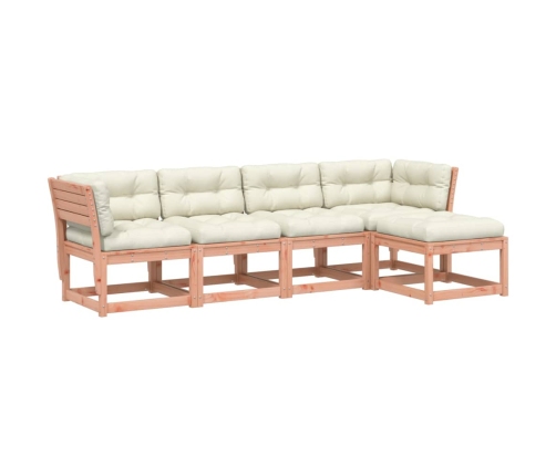 Set de sofás jardín 5 pzas con cojines madera maciza Douglas