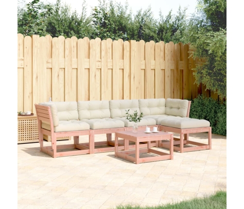 Set de sofás jardín 5 pzas con cojines madera maciza Douglas