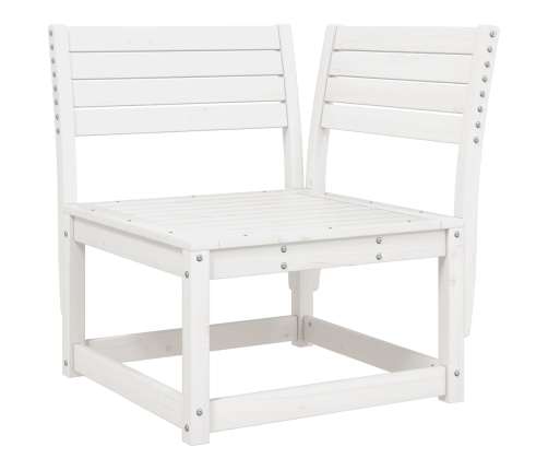 Juego de sofás de jardín 6 piezas madera maciza pino blanco