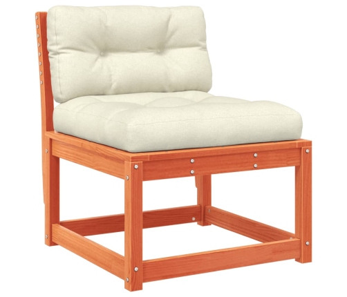 Set de sofás jardín 6 pzas con cojines madera pino marrón cera