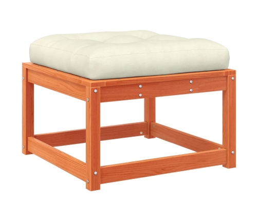 Set de sofás jardín 6 pzas con cojines madera pino marrón cera