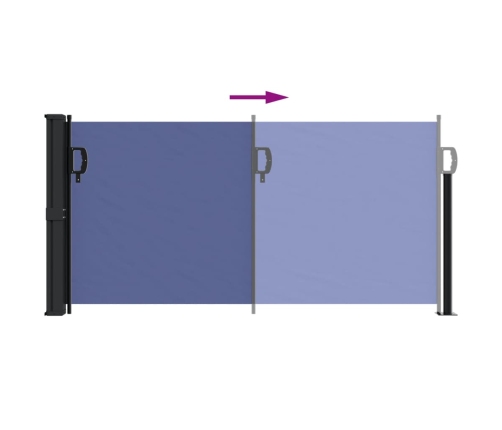 Toldo lateral retráctil azul 100x300 cm