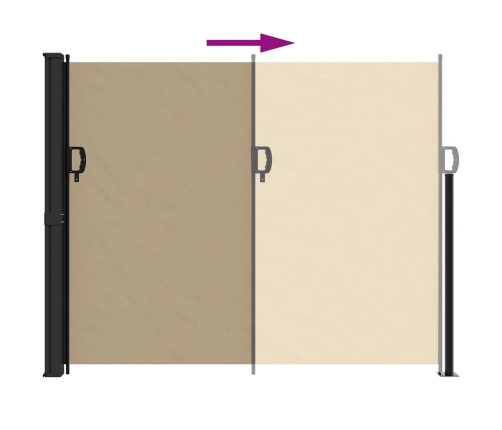 Toldo lateral retráctil beige 170x300 cm