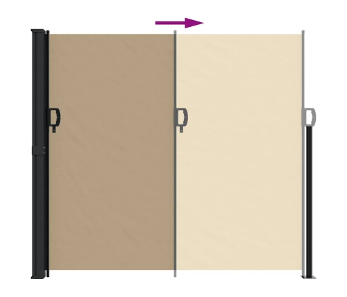 Toldo lateral retráctil beige 180x300 cm