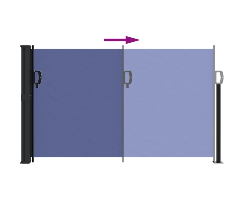 Toldo lateral retráctil azul 120x500 cm