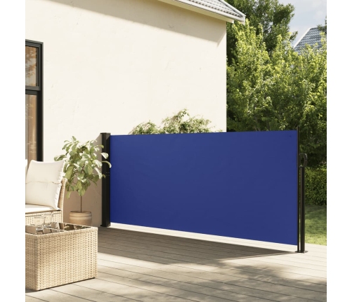 Toldo lateral retráctil azul 120x500 cm